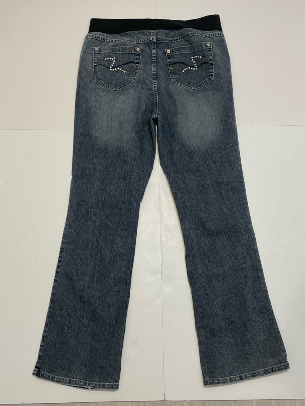 Oh Baby By Motherhood Comfort Waist Blue Denim Maternity Boot Cut Jeans Size M - Picture 11 of 12
